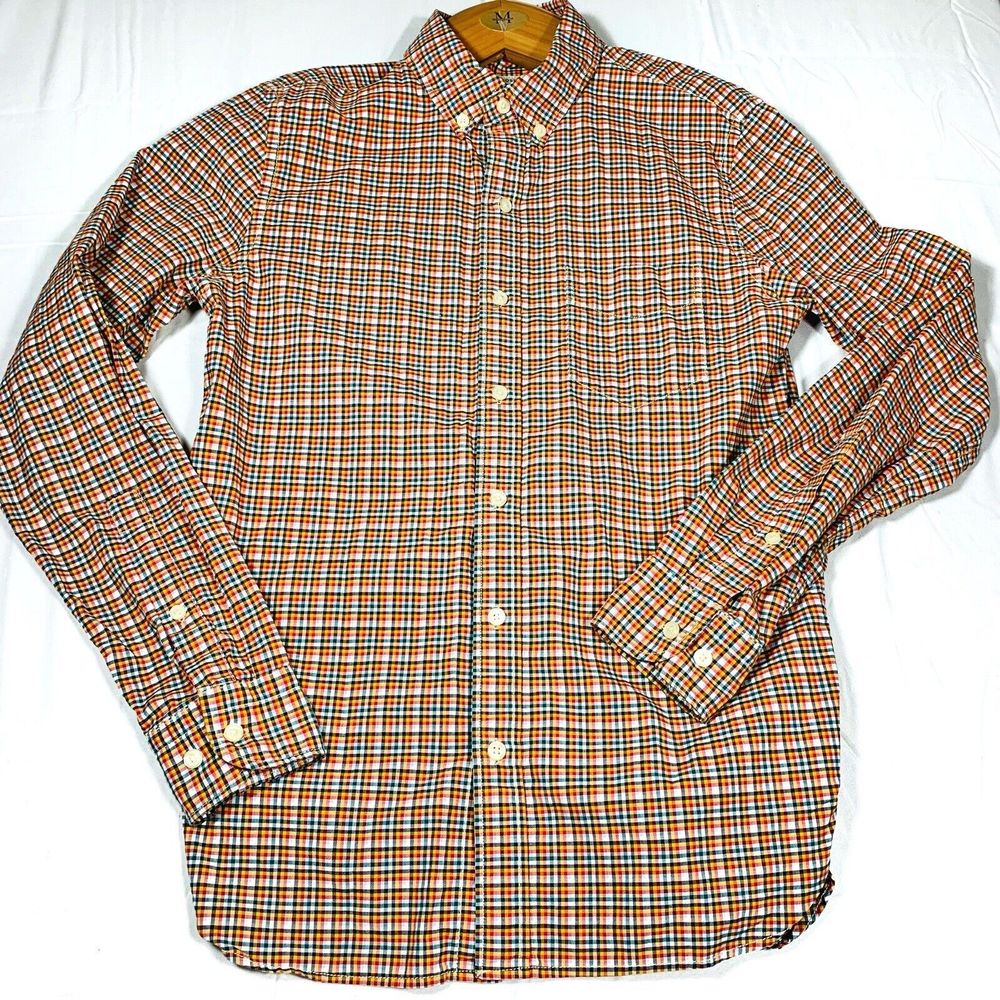 Fossil Plaid Multi-Color Button Up Cotton Men’s Shirt Size Small